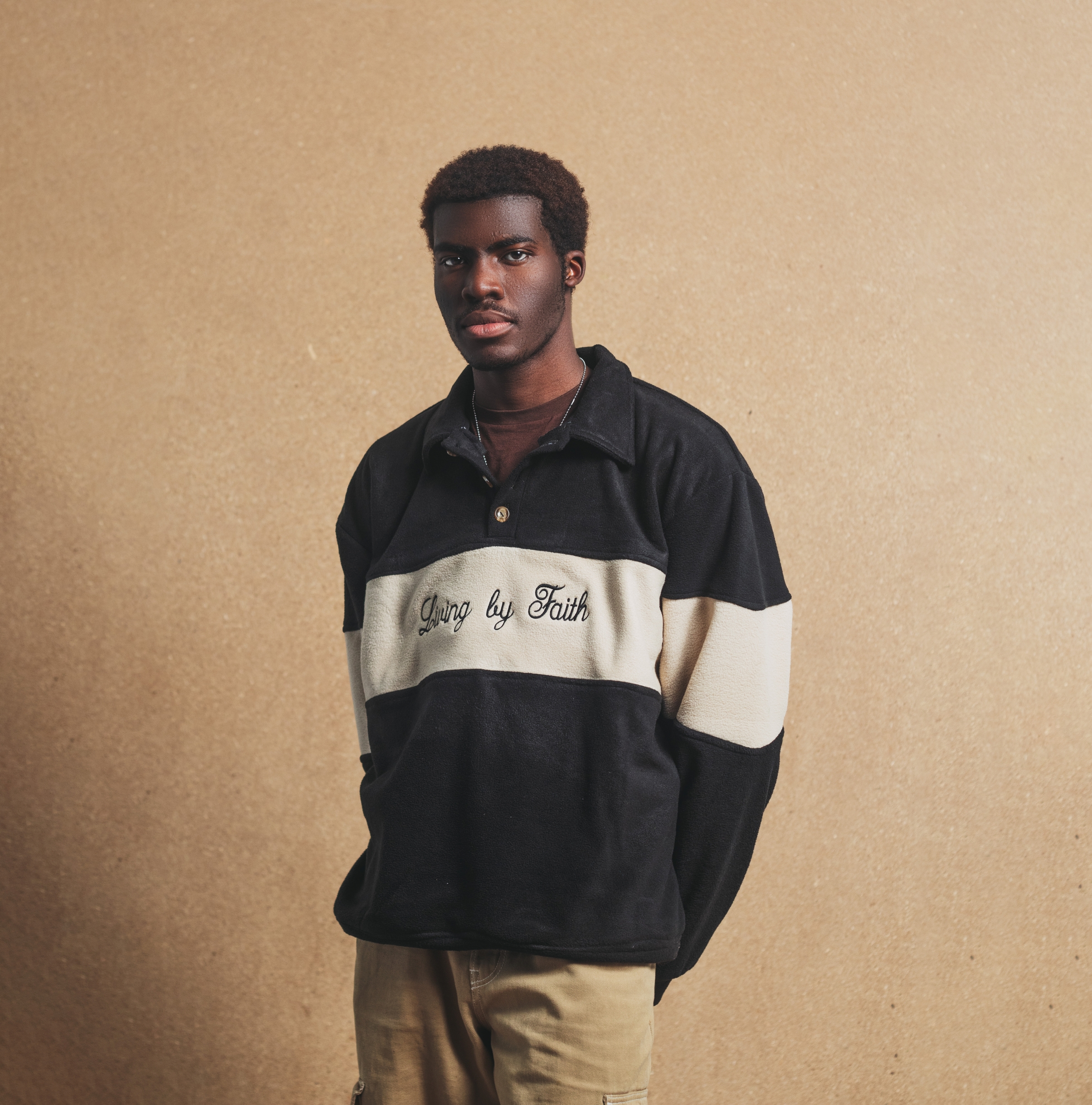 Livin' By Faith Quarter Fleece Onyx & Cream