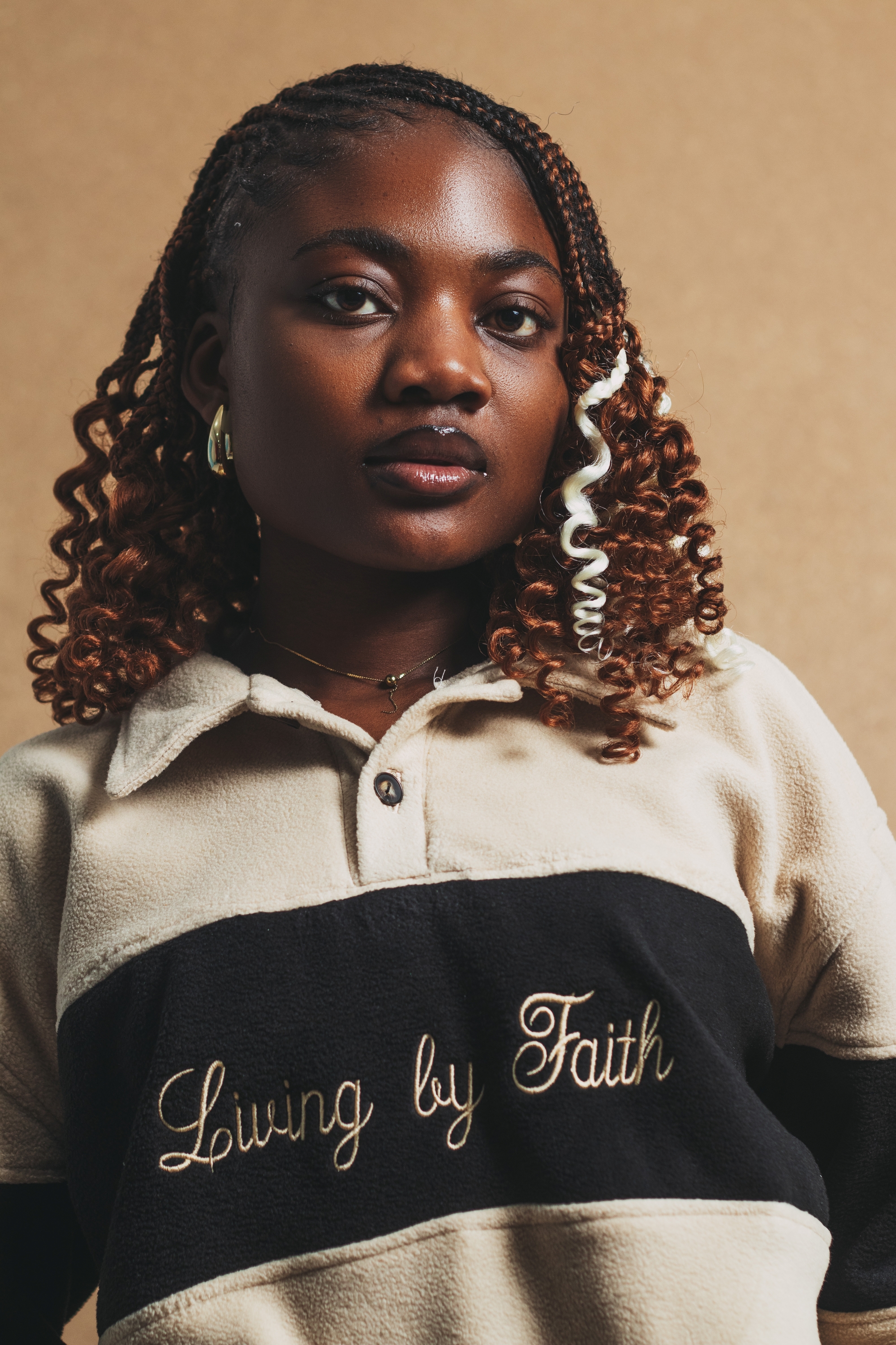 Livin' By Faith Quarter Fleece Cream & Onyx